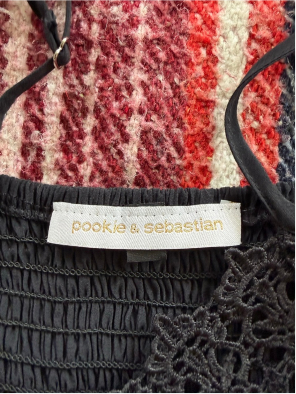 Women's Pookie & Sebastian Black Lace Mini Dress S - Picture 5 of 9